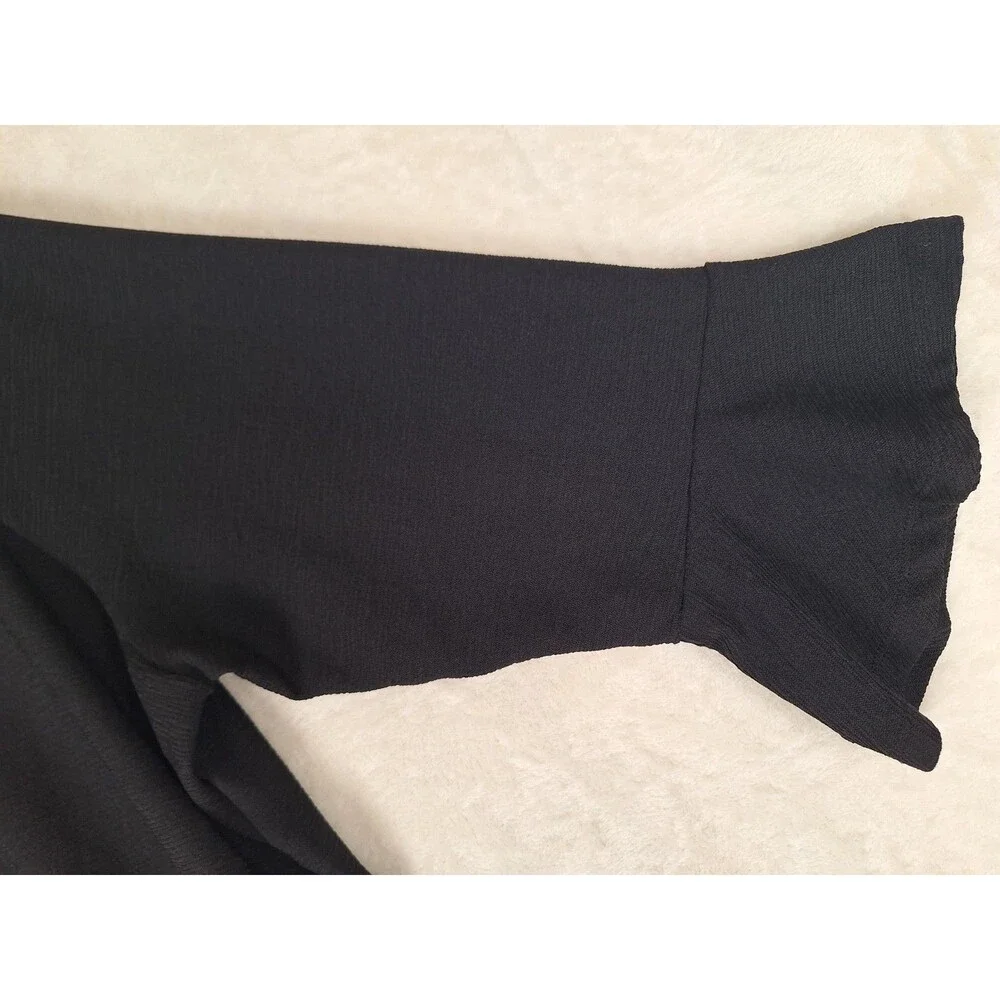 Michael Kors Women’s 1X Top Black Crepe V Neck Surplice Elastic Waist Bell 3/4